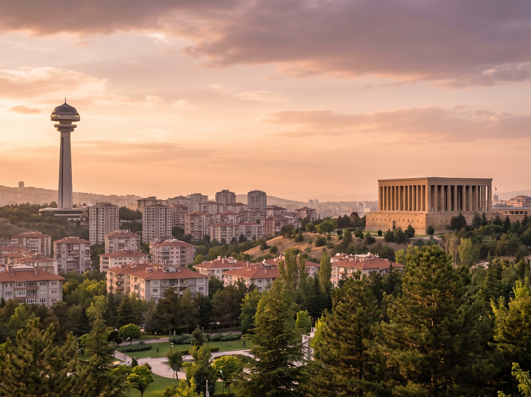 Ankara silueti — Atakule ve Anıtkabir